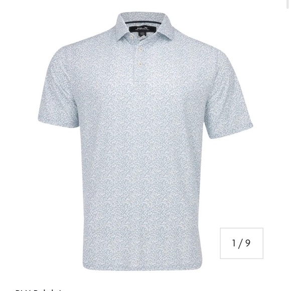 Ralph Lauren RLX Mens Golf Polo Shirt Light Blue Floral XXL Classic Fit Athletic - Picture 1 of 16
